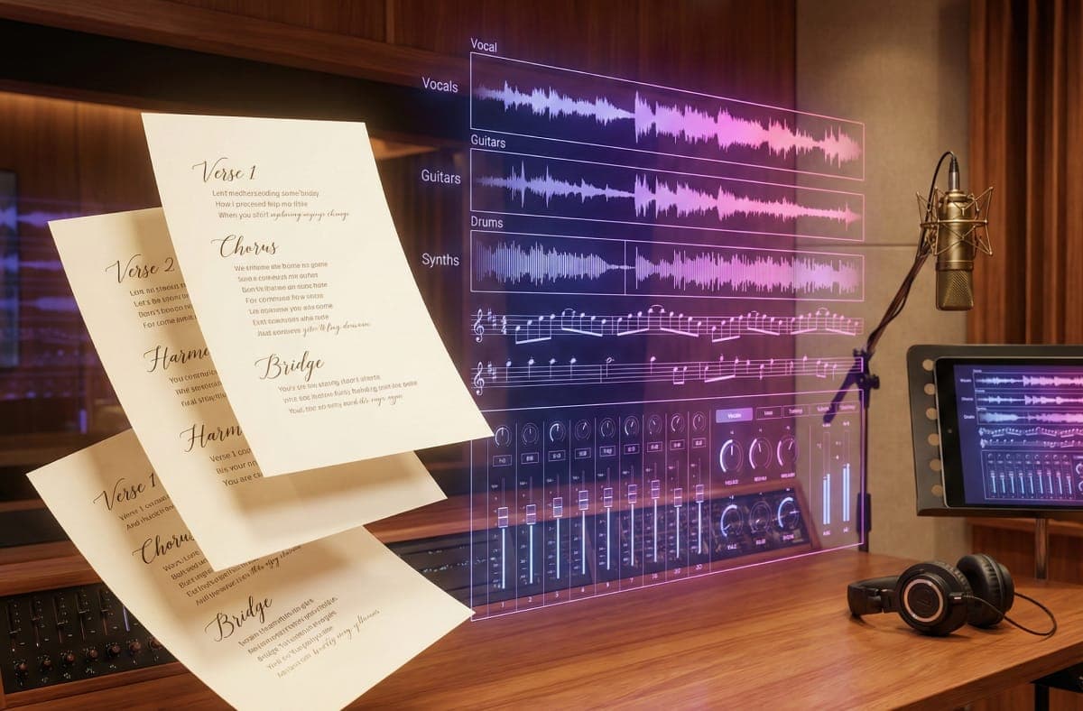 장면 설명이 연주곡으로 변환됨